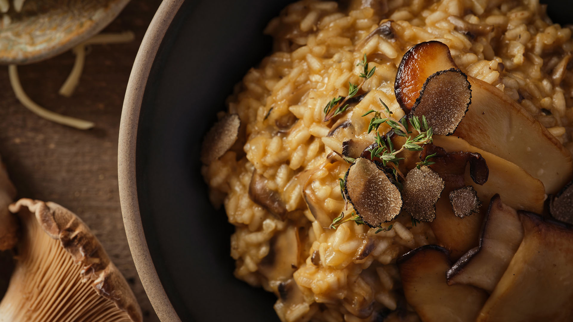 Mushroom Risotto with Black Truffle Cheese